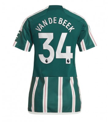 Manchester United Donny van de Beek #34 Bortatröja Kvinnor 2023-24 Kortärmad